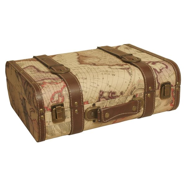 Wald Imports Map Faux Leather Suitcase SP0015